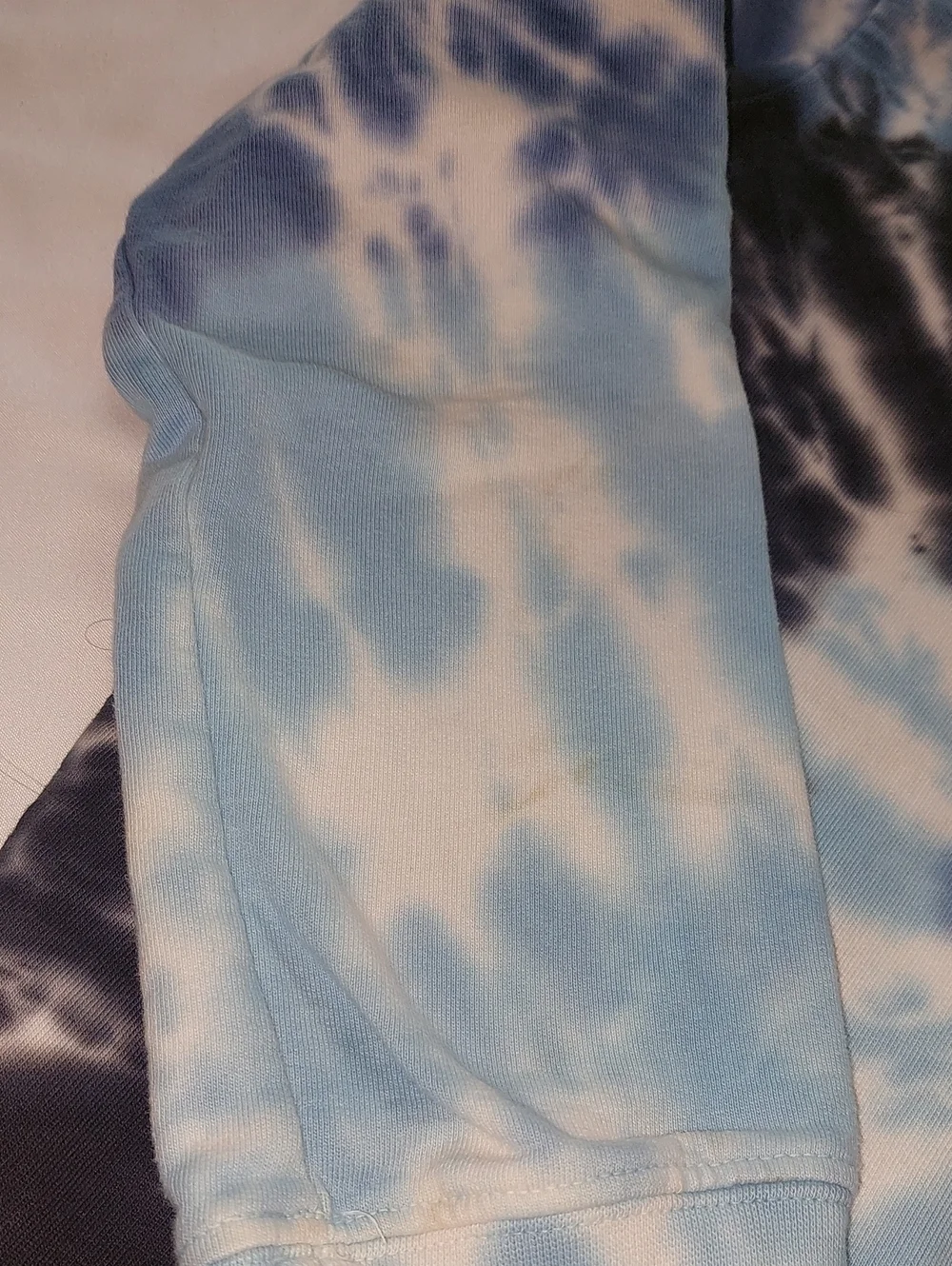 Tie-Dye Long Sleeve Kids Pullover Sweatshirt - Blue & Black